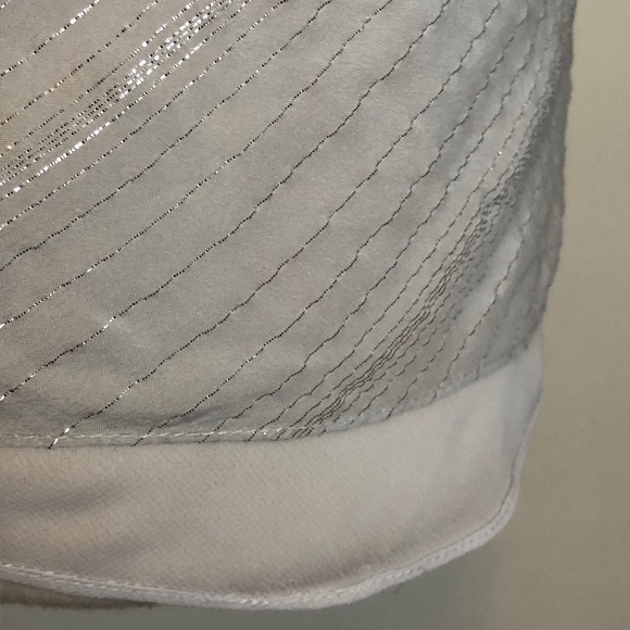 Like-New Club Monaco One-Shoulder Silver/Grey Top - Picture 8 of 14